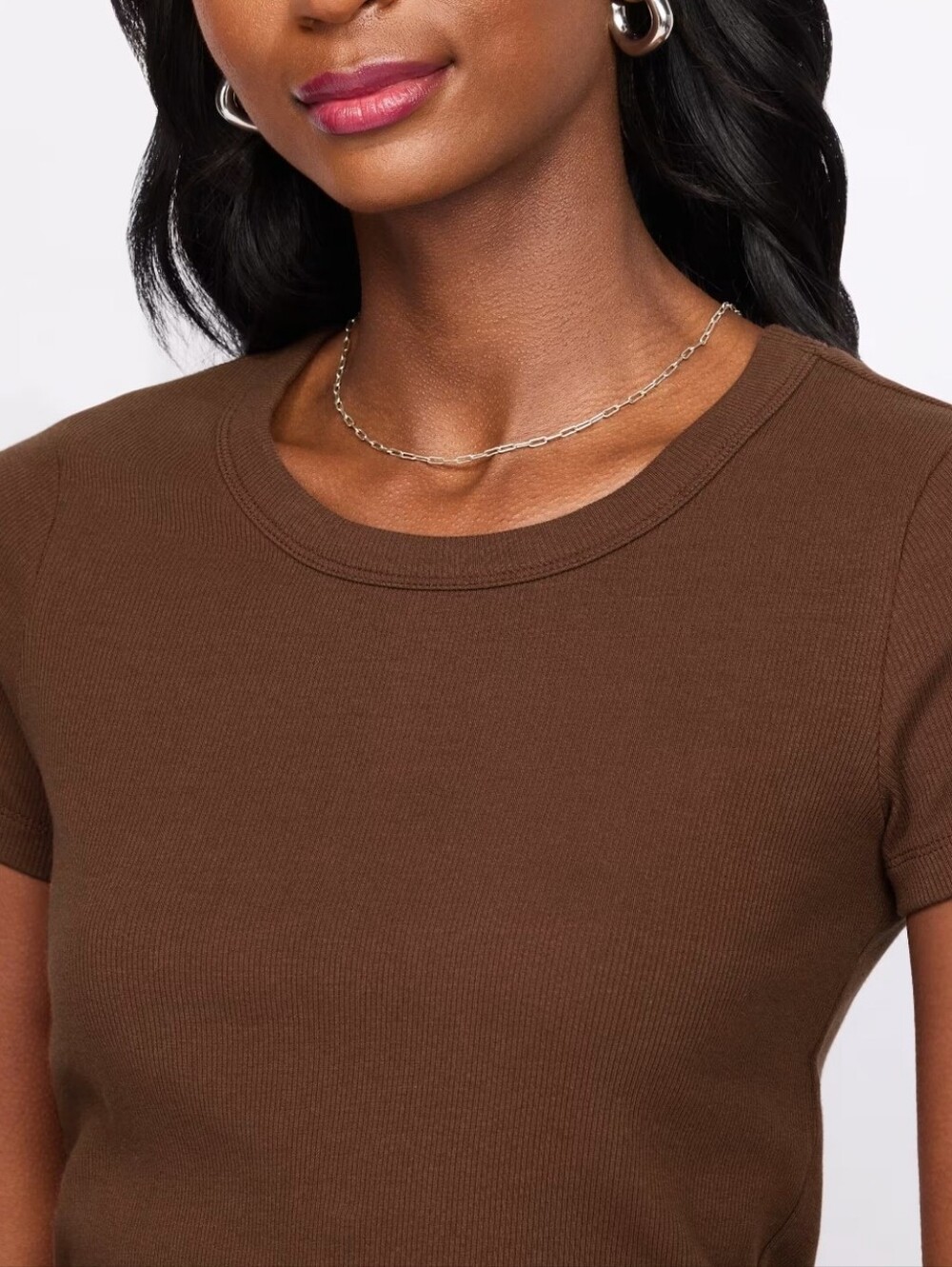 Pearl Cotton Rib Crewneck Tee